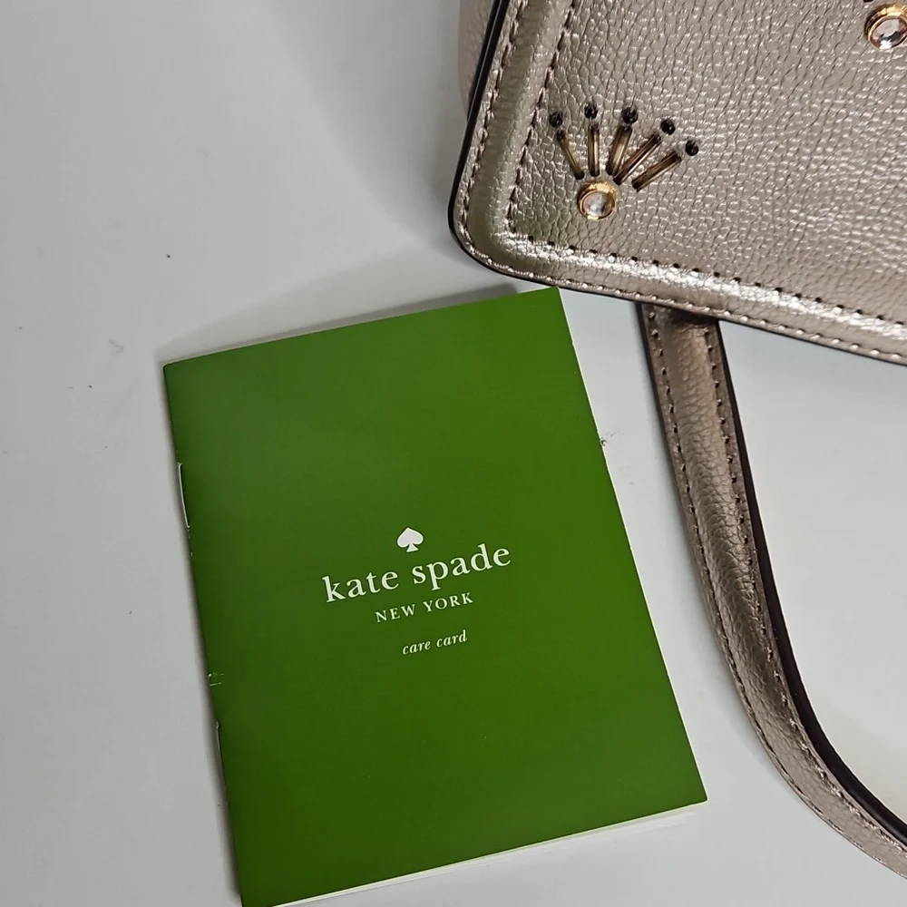 Kate Spade Patterson Drive Embellished Maisie Metallic Blush Crossbody Bag - Picture 9 of 11